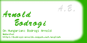 arnold bodrogi business card